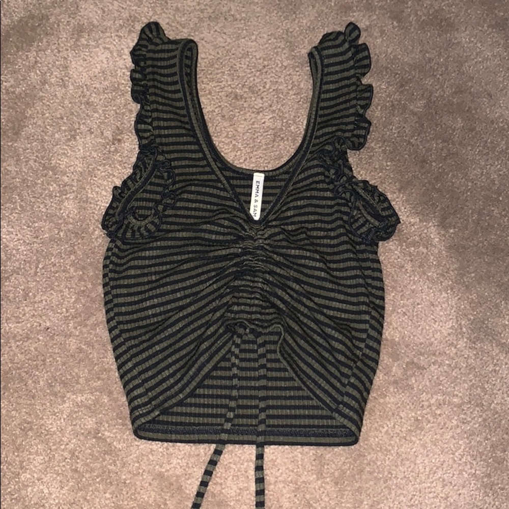 Black and dark green crop top